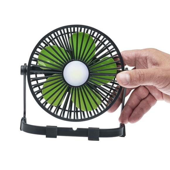 LitezAll Rechargeable USB Powered Portable 3 Speed Fan Light Combo 180° Swivel - Picture 2 of 8
